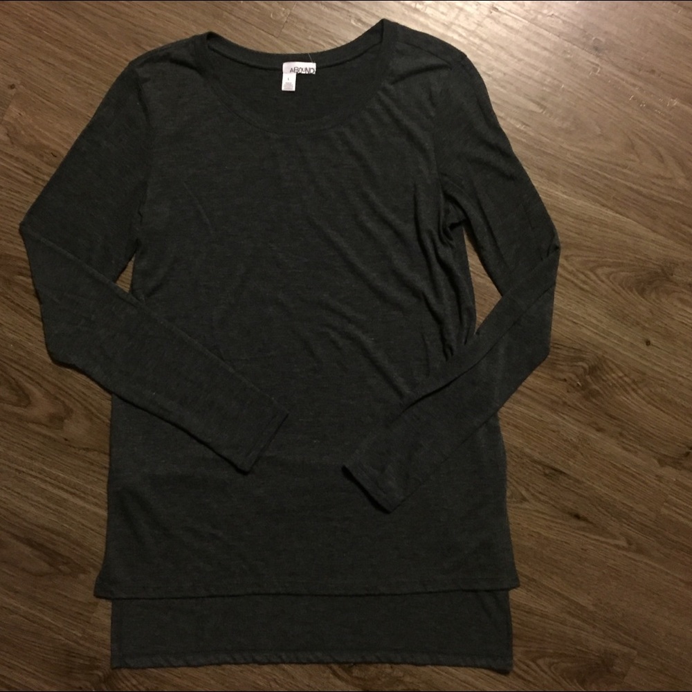 Abound Charcoal Gray Long Sleeve Top